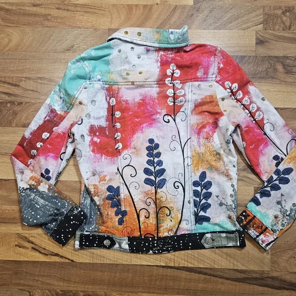 Dolcezza Simply Art Abstract Print Jacket Women’s Small - Picture 8 of 9